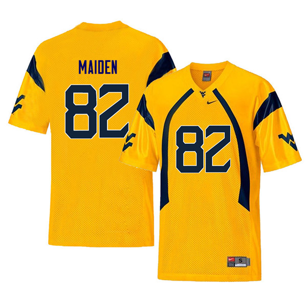 NCAA Men's Dominique Maiden West Virginia Mountaineers Yellow #82 Nike Stitched Football College Retro Authentic Jersey JK23A87CL